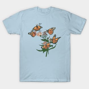 Monarch Butterflies on Wildflowers T-Shirt